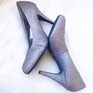 Bamboo Sparkly Glitter Rounded Toe Heel NWOB